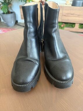 Coach Black Leather Chunky Sole Ankle Booties